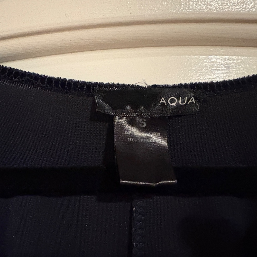 AQUA brand blue velvet plunge neck mini dress - Picture 3 of 6
